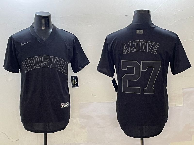 Men Houston Astros #27 Altuve Black Game Fashion 2025 Nike MLB Jersey style 5->houston astros->MLB Jersey